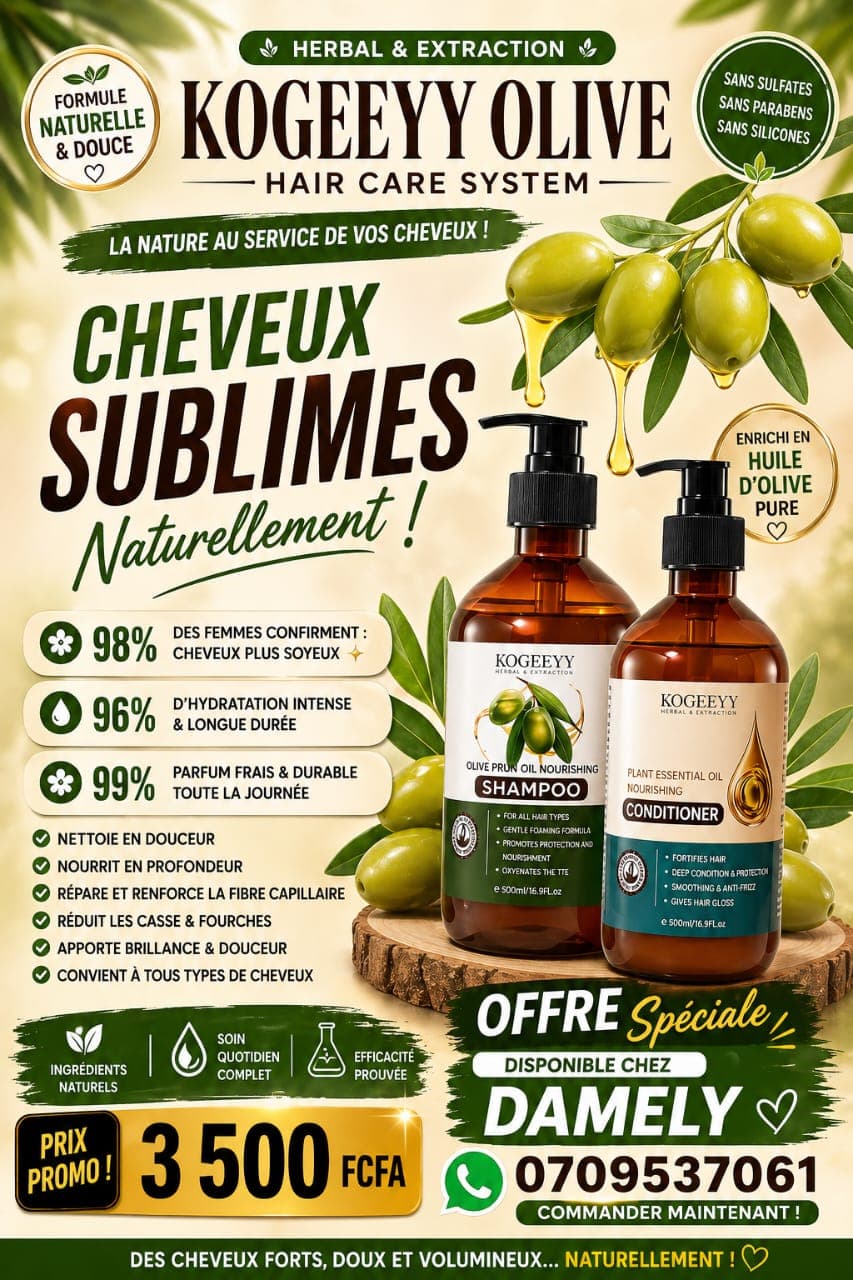 Shampoing et après shampoing olive