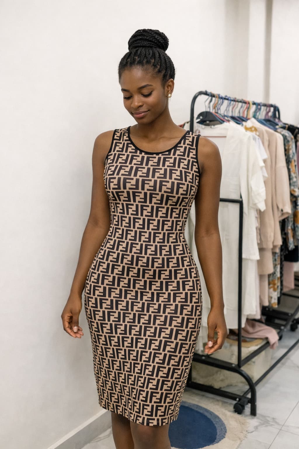 Robe Marron Print