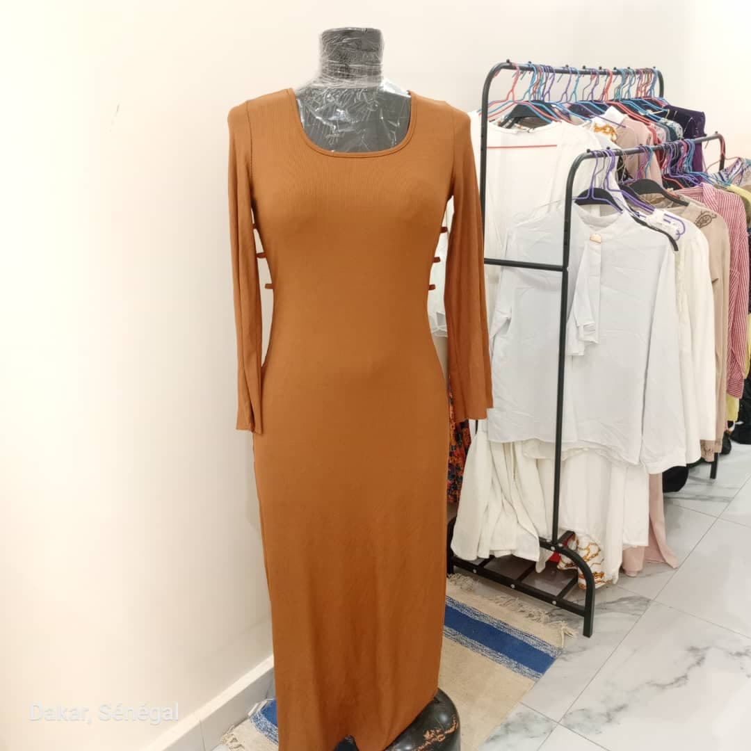 Robe droite Marron