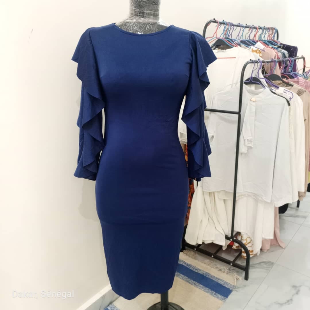 Robe moulante bleue