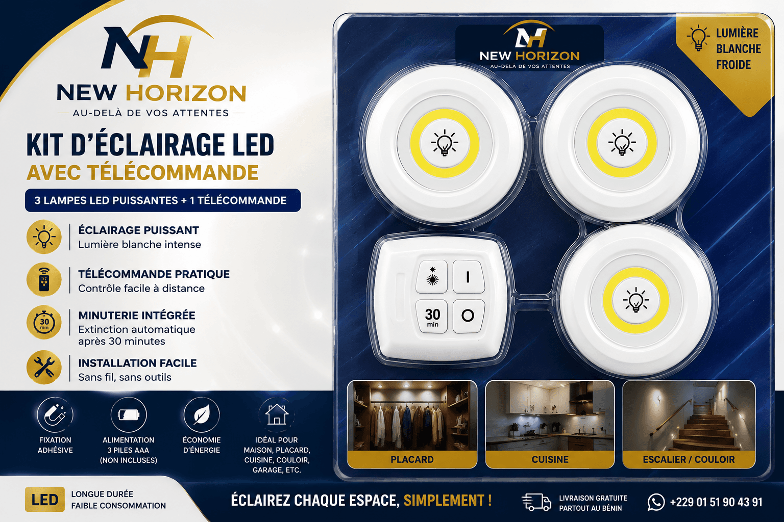Lampe led à pile