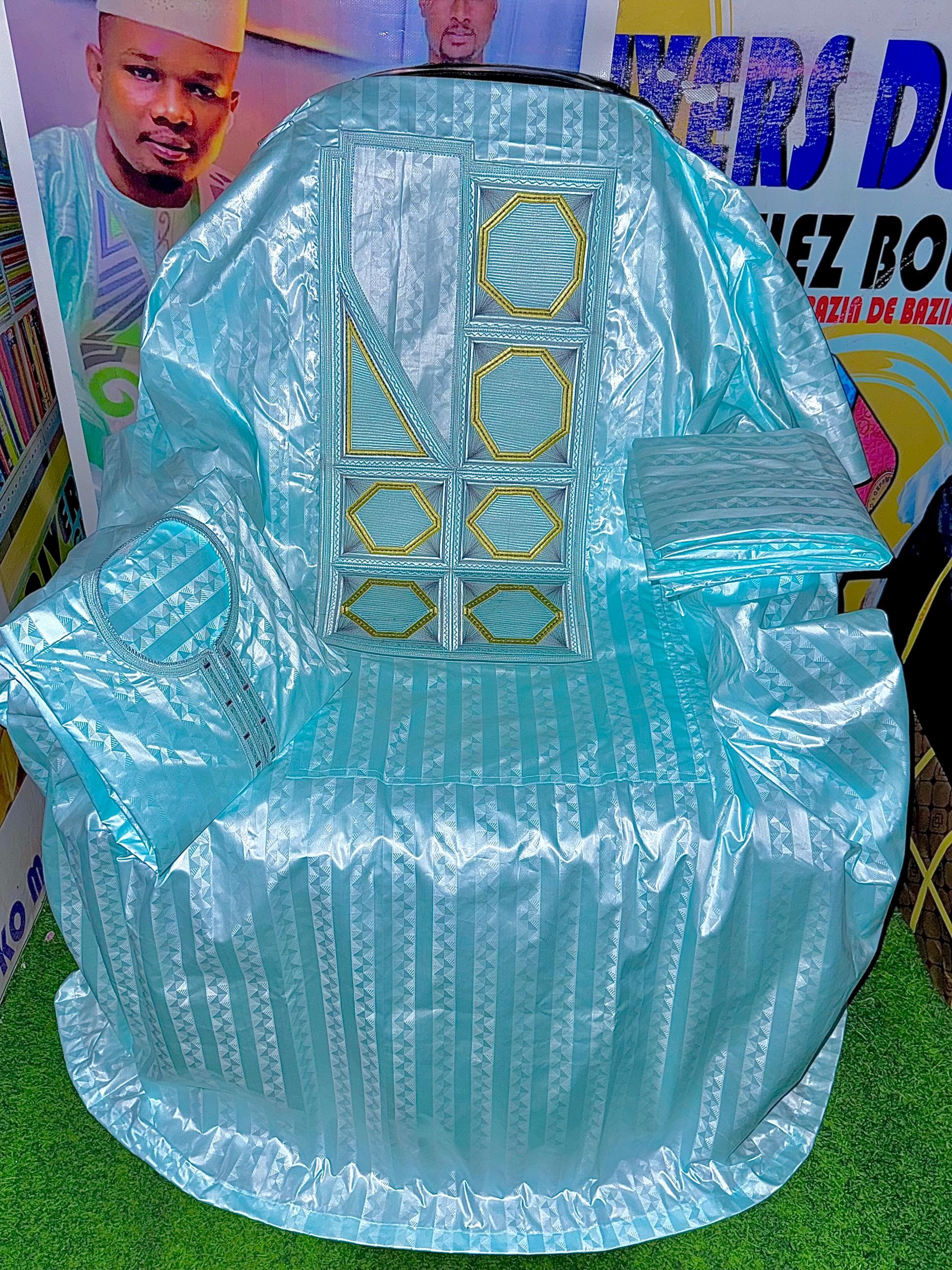 Bazin Riche Gold 💫 Grand boubou 3 pièces
