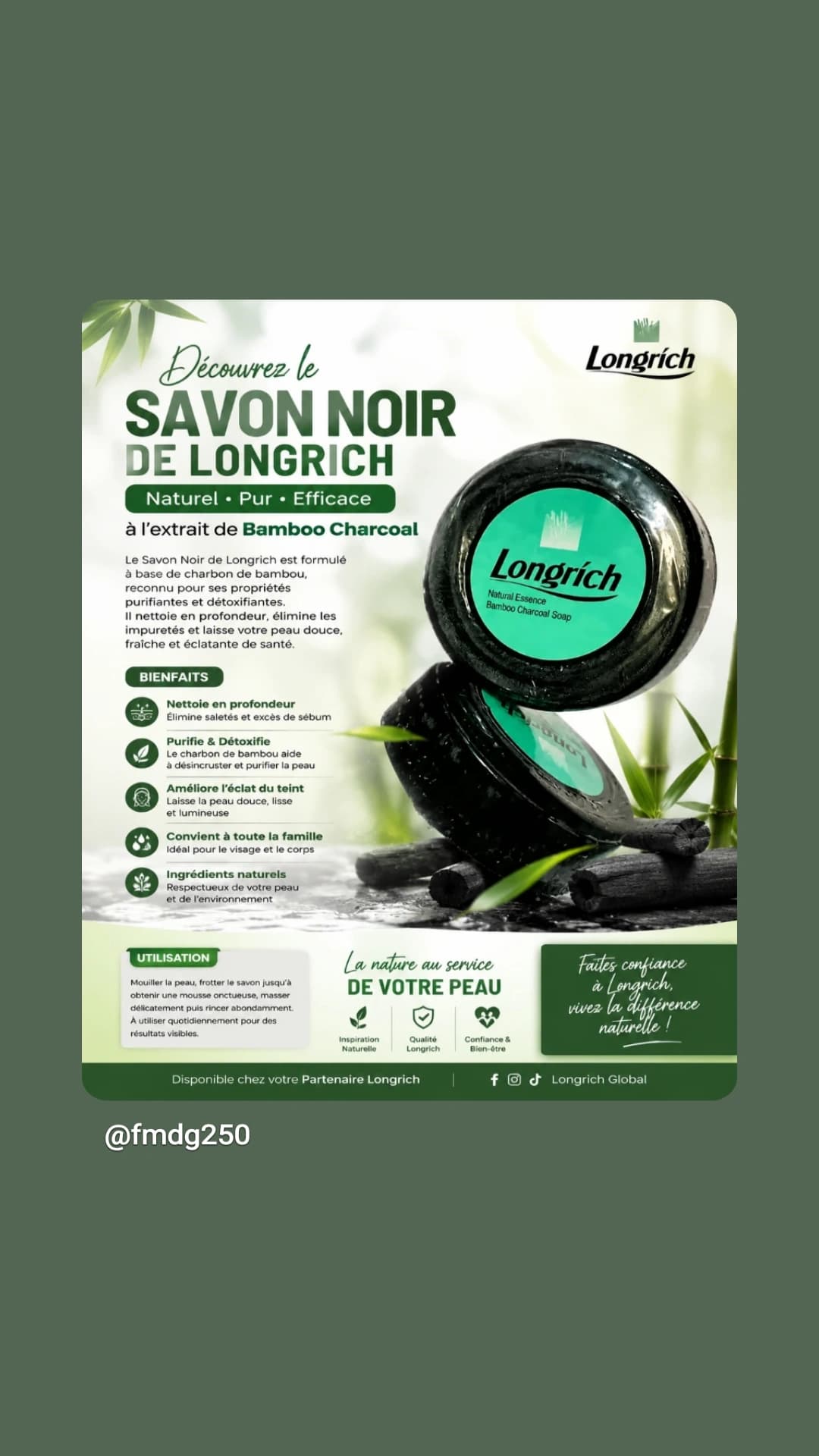 Savon noir au charbon de bambou