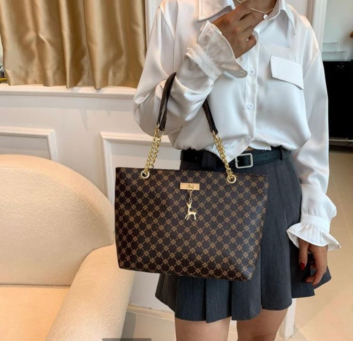 Sac fourre-tout vintage à monogramme